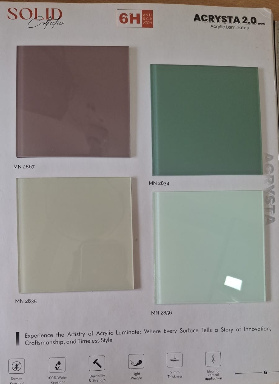 Acry Plus Acrylic Lamination Sheet — Green & Mauve Shades