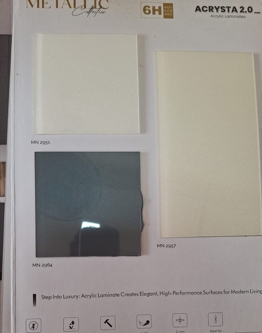 Acry Plus Acrylic Lamination Sheet — Metallic & White Shades