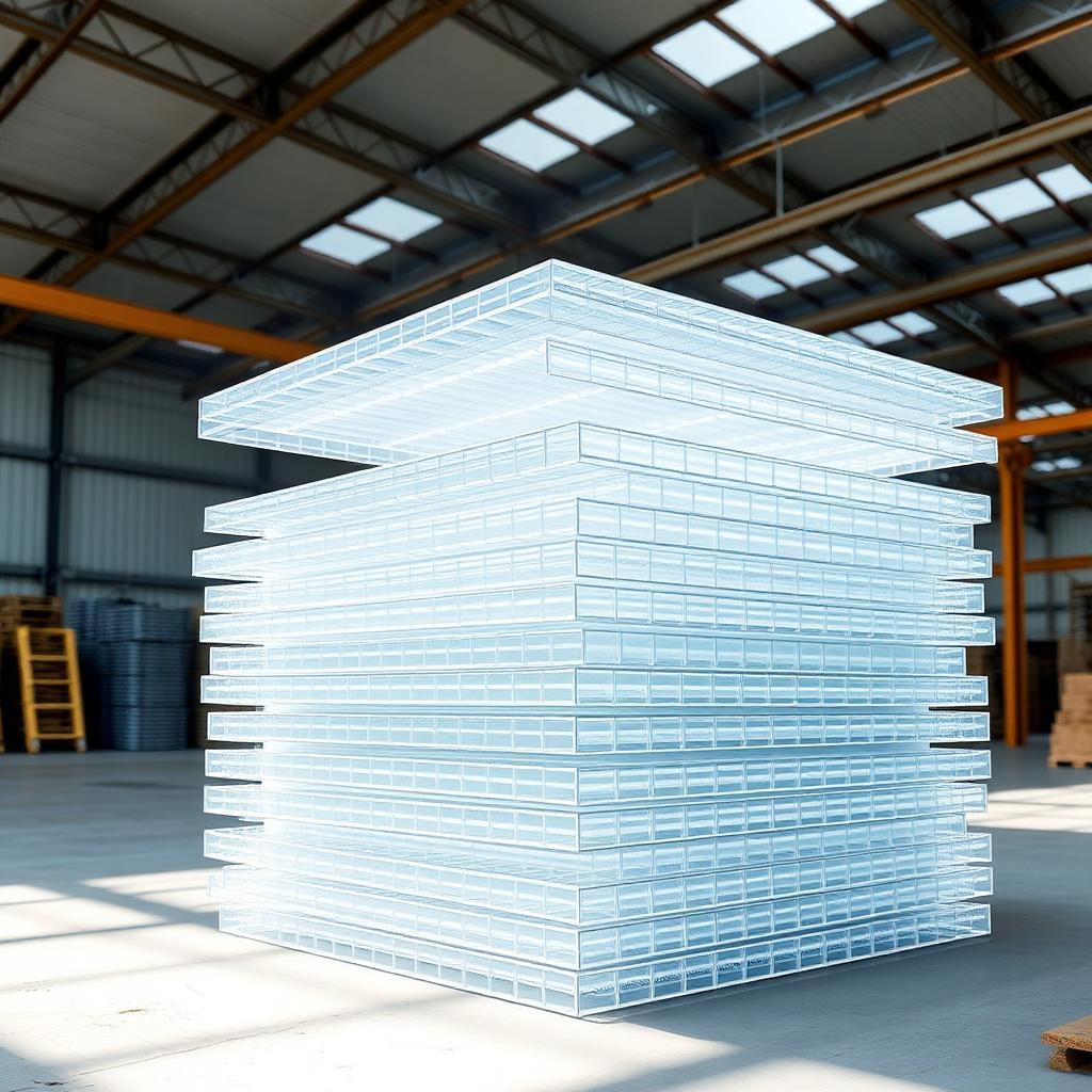 Polycarbonate multiwall roofing sheets at Acry Plus India warehouse
